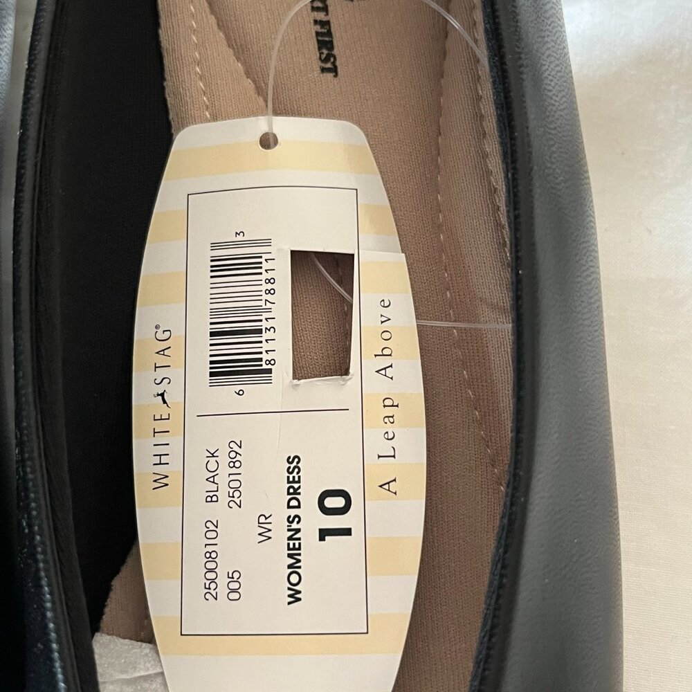 NWT Women's White Stag black pumps - size 10 with 1/2 inch heel - Picture 3 of 5